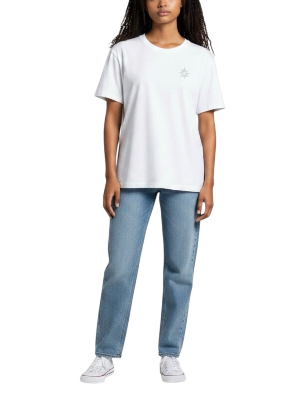 Aerie OFFLINE Cotton Blend Boyfriend Tee Shirt Top M Classic White - Picture 2 of 9